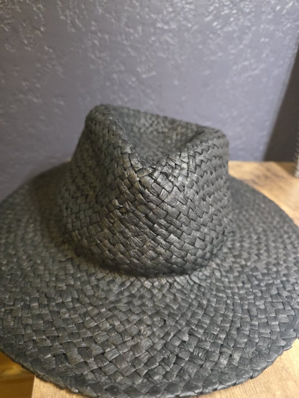 Madewell Packable Straw Hat Black NP779 Panama S/M NEW - Picture 3 of 6